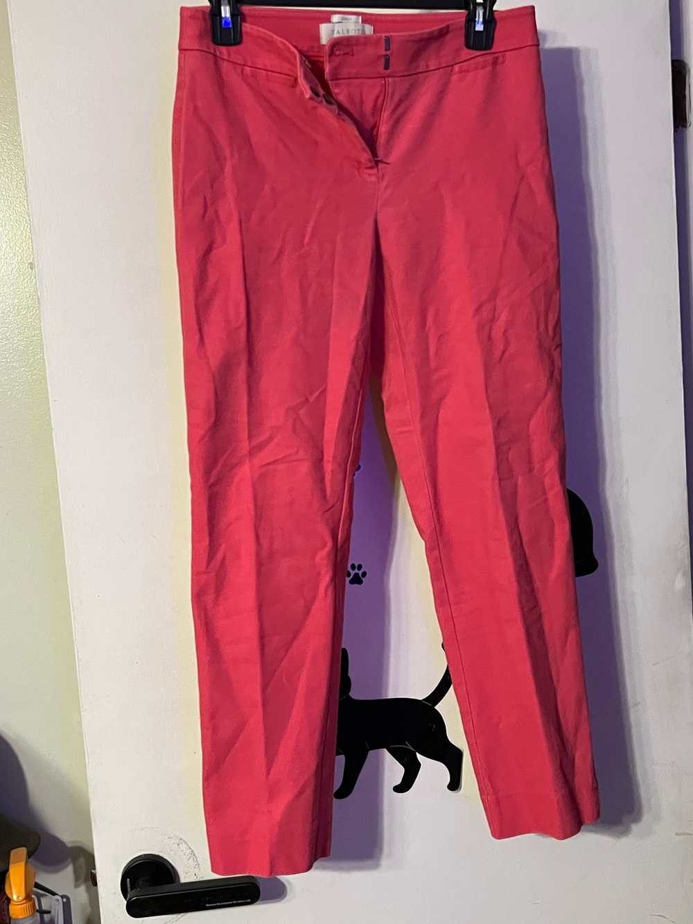 Talbots Coral-Pink Straight-Leg Pants